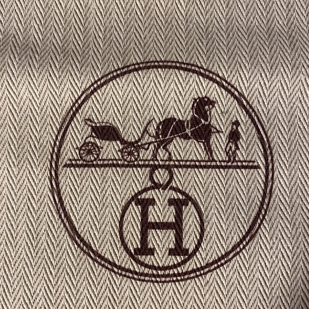 Authentic Hermes Herringbone Drawstring Dust Bag - image 3